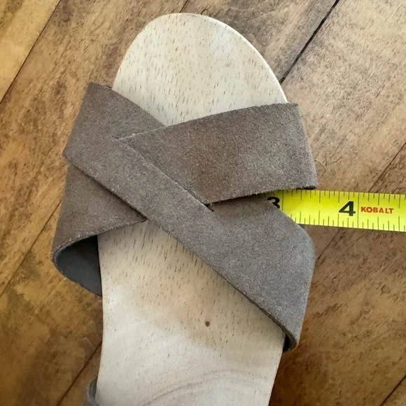 NWOT LOFT Suede Swedish Clog Sandal Missy Desert Khaki Size 8 - Picture 14 of 16